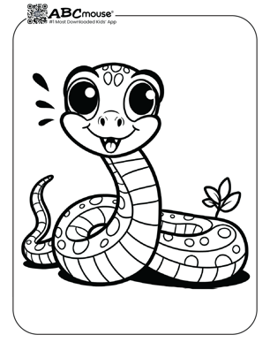 Free printable snake coloring page for kids from ABCmouse.com. 