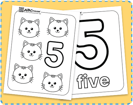 Free printable number five worksheets from ABCmouse.com. 