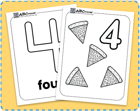 Free printable number four coloring pages for kids from ABCmouse.com. 