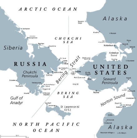 Map of Bering Strait