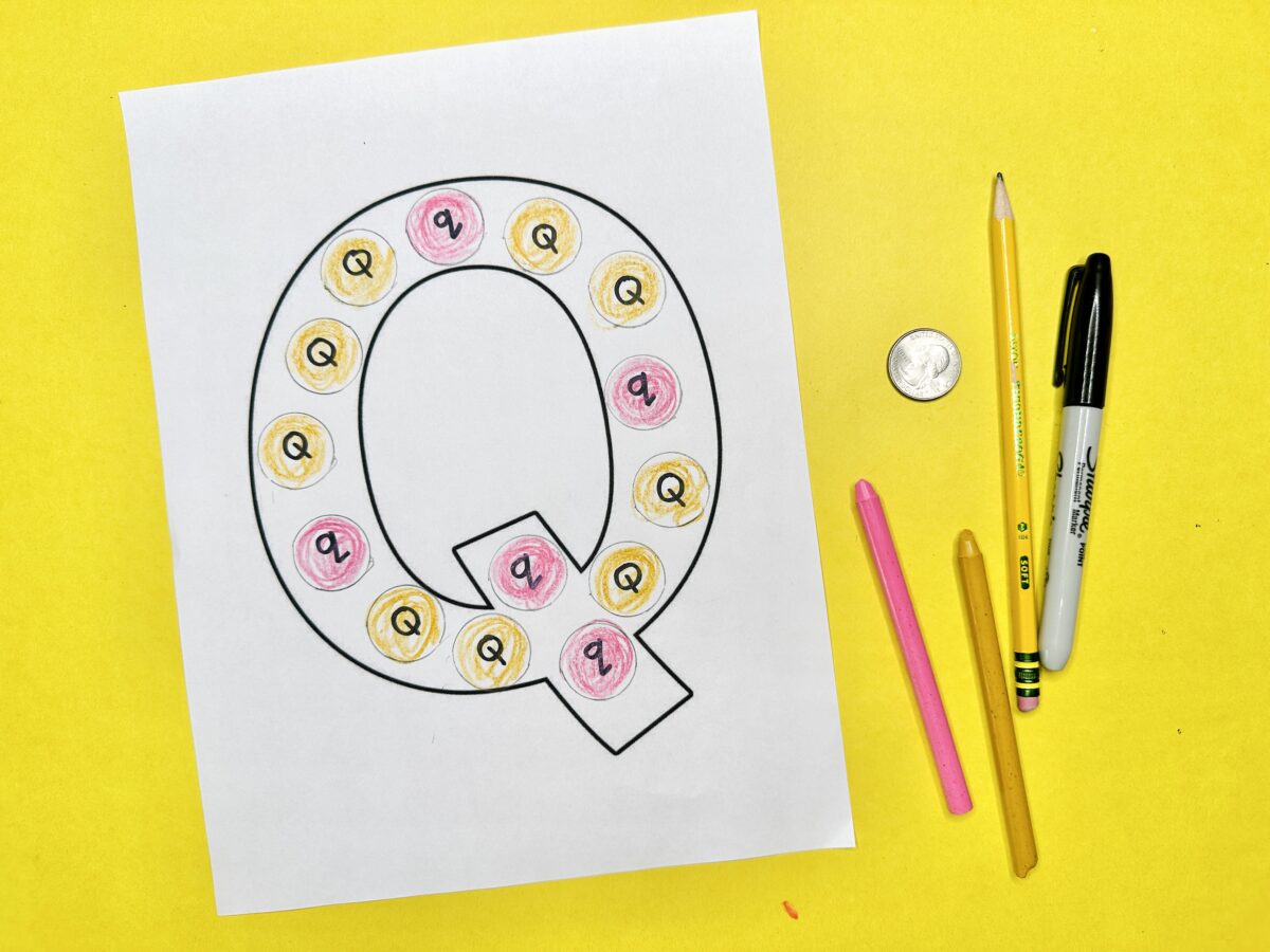 Q is for quarter fun letter q craft activity for preschoolers. 