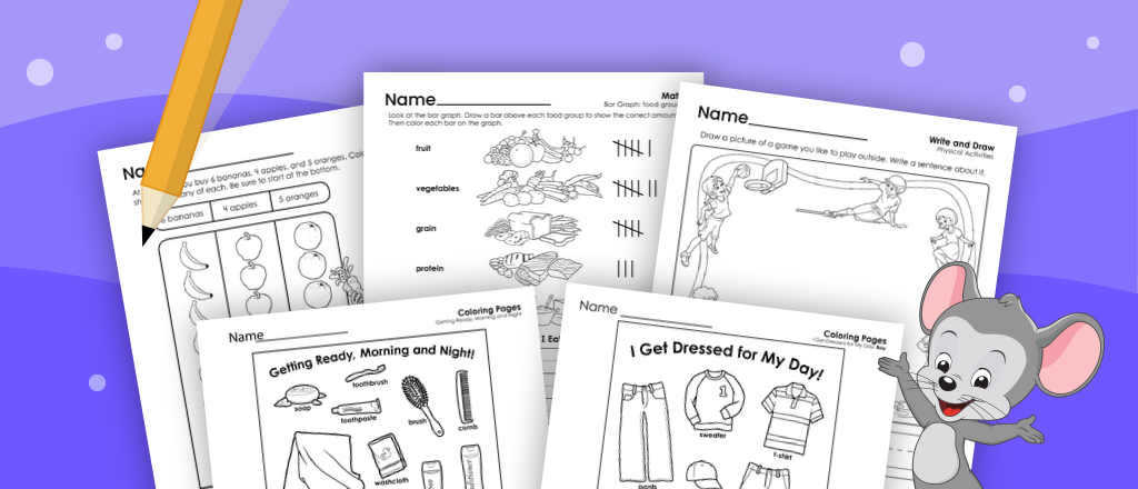 Free printable healthy habits worksheets for kids from ABCmouse.com. 