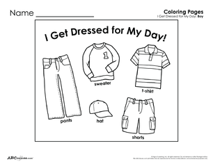 Healthy habit I get dressed-boy worksheet from ABCmouse.com. 