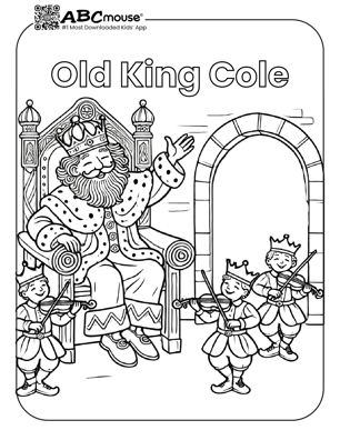 Free printable old king cole nursery rhyme coloring page from ABCMouse.com. 