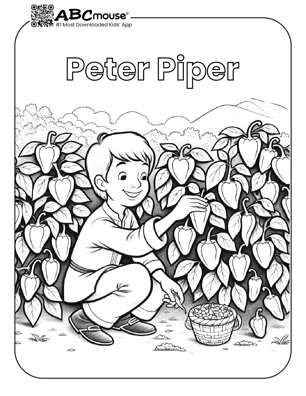 Free printable peter piper nursery rhyme coloring page from ABCMouse.com. 