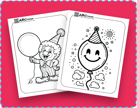 Free printable balloon coloring pages for kids from ABCmouse.com. 