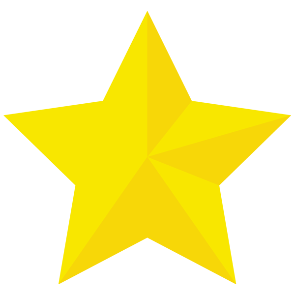 A bright yellow illustrated star. 