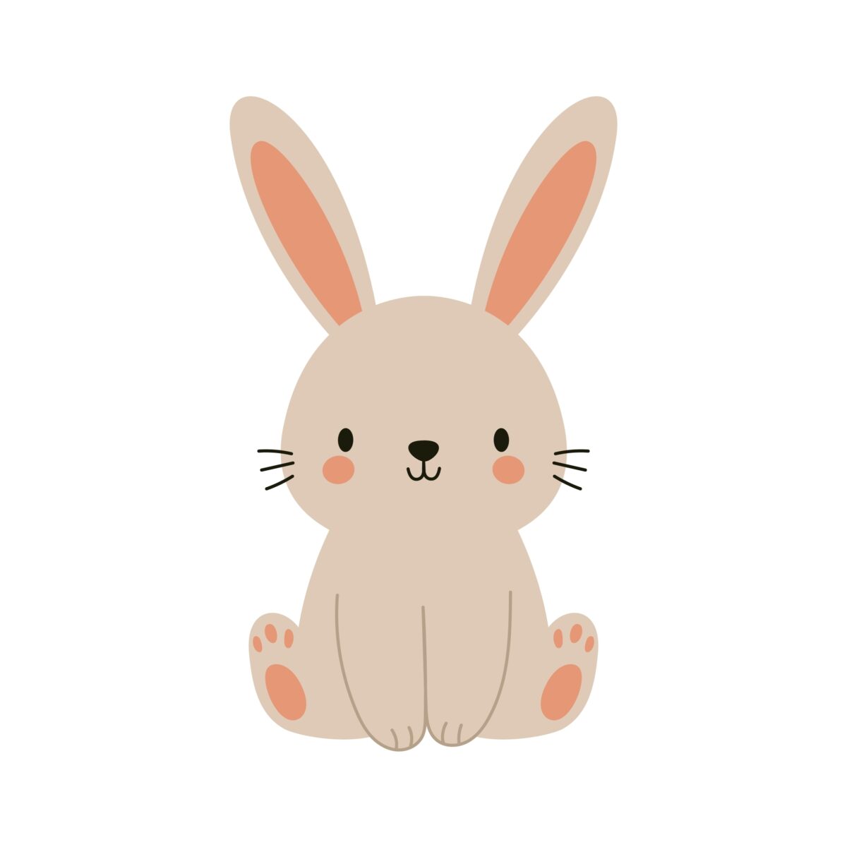 Simple cute Illustrated bunny. 