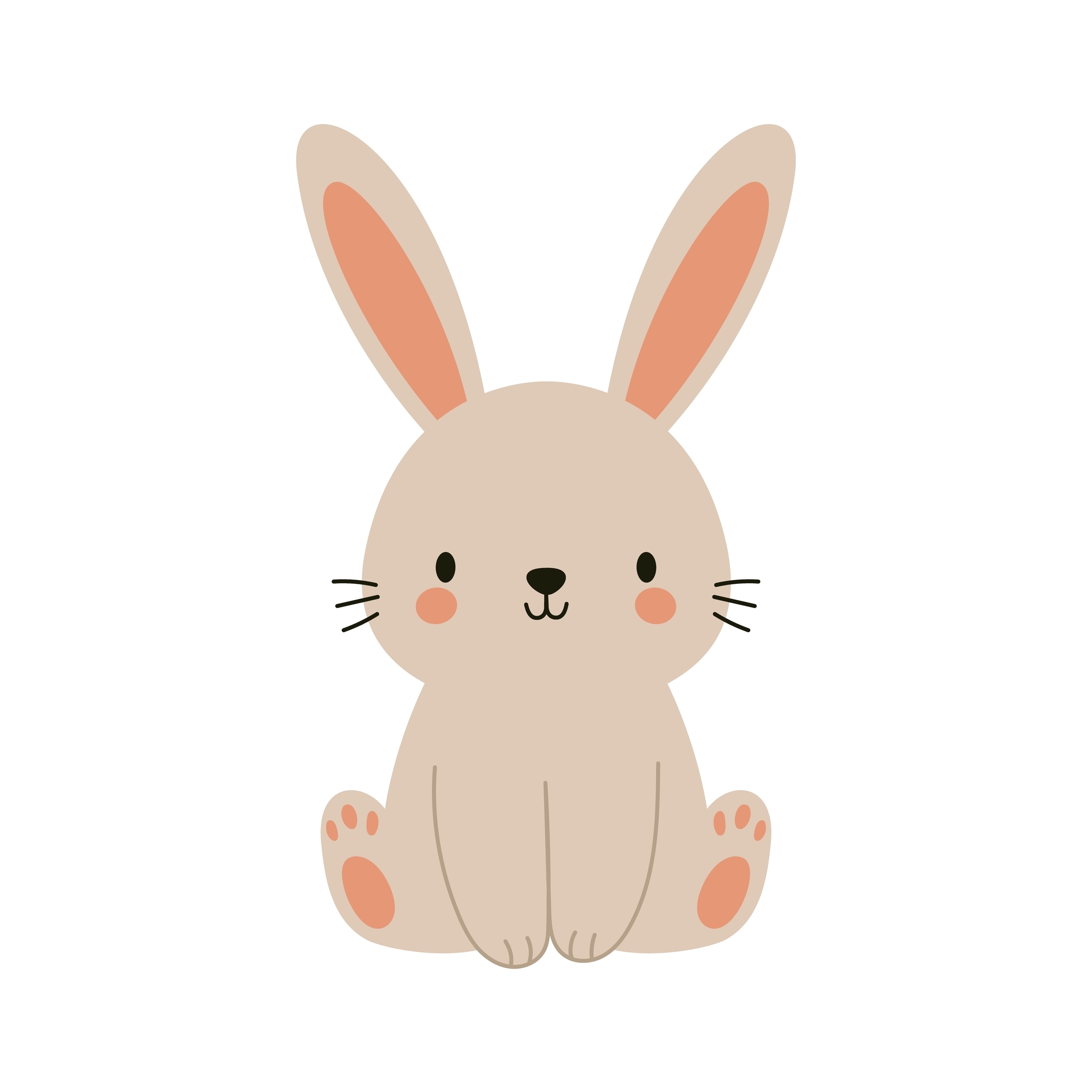 An illustration of a cute bunny. 