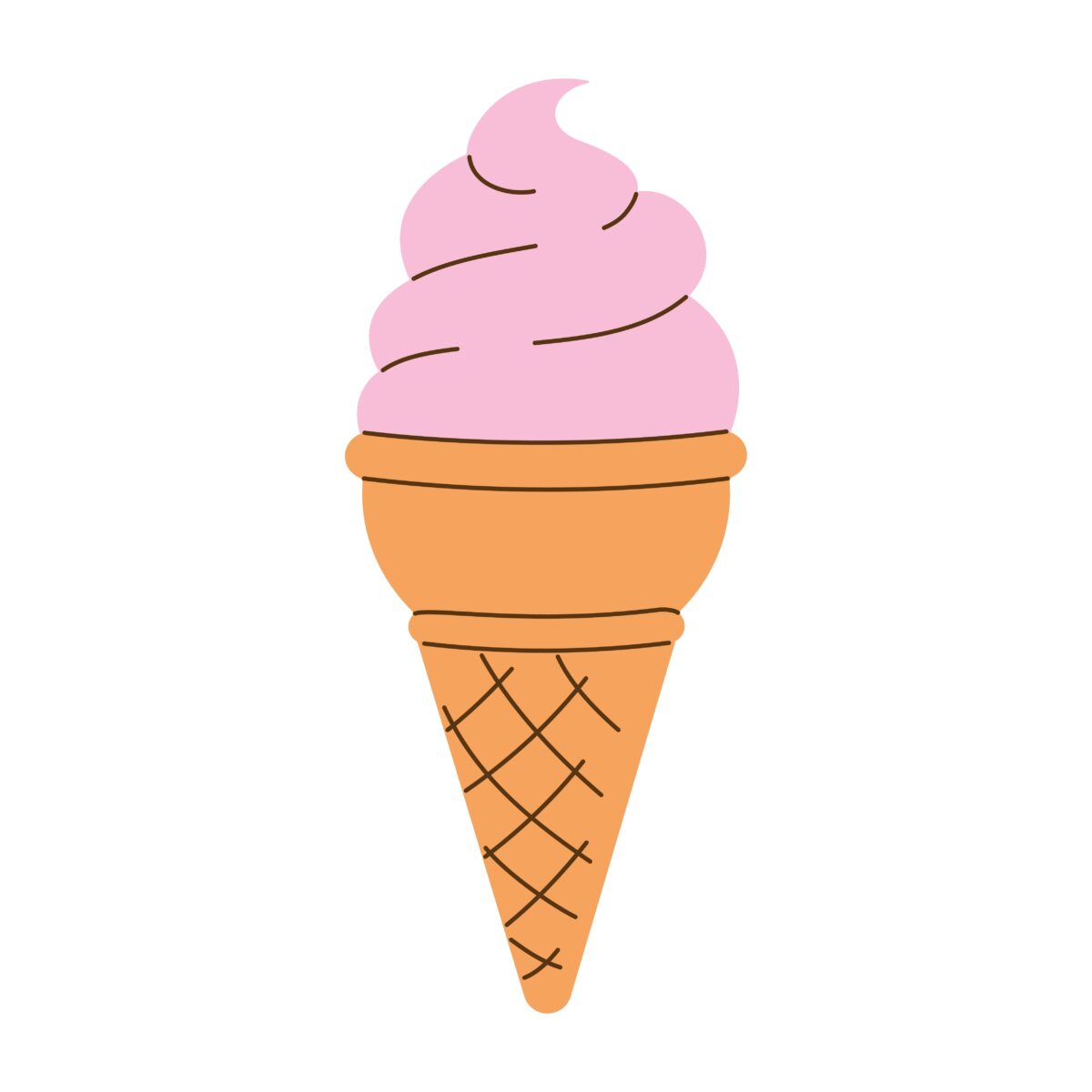 Simple cute Illustrated ice cream