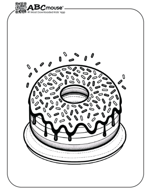 Free printable donut cupcake coloring page for kids from ABCmouse.com. 