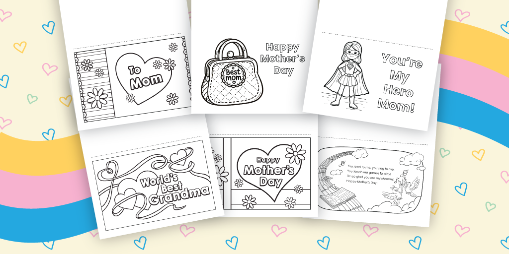 Free printable mother's day cards for kids to color from ABCmouse.com. 