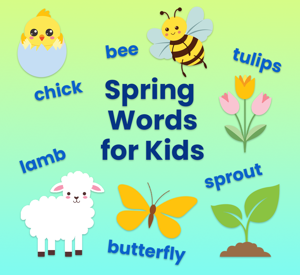 Free printable spring word list for kids from ABCmouse.com. 