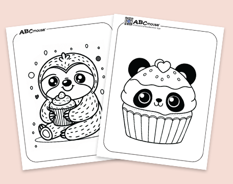 Free printable cupcake coloring pages for kids from ABCmouse.com. 